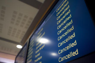 INNSTILT: Alle flyvninger fra norske flyplasser er innstilt. 
Foto: H�kon Mosvold Larsen / Scanpix