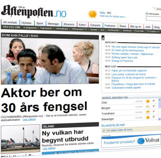 F�RST UTE: Aftenposten.no var f�rst ute av de norske mediene. Bare dumt det var falsk alarm. Foto: Skjermdump