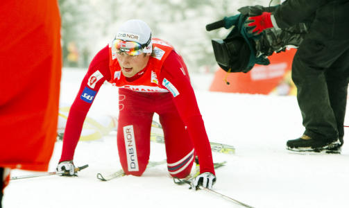 SKITR�BBEL: Petter Northug hadde problemer med skiene i f�rste del av OL. Foto: Heiko Junge / Scanpix