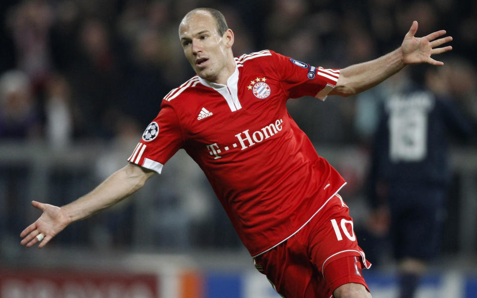 BRENNHET: Arjen Robben har v�rt direkte utslagsgivende for at Bayern M�nchen er i semifinalen i Champions League med avgj�rende scoringer mot b�de Fiorentina og Manchester United. Nederlenderen var s�rget ogs� for at Bayern tok f�rste stikk i hjemmem�tet med Lyon i semifinalen i Champions League.Foto: SCANPIX/REUTERS/Vincent Kessler