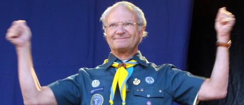 KONGELIG SPEIDER: Her deltar kong Carl Gustaf p� speidernes dag p� Djurg�rden i mai 2007. Foto: Stella Pictures