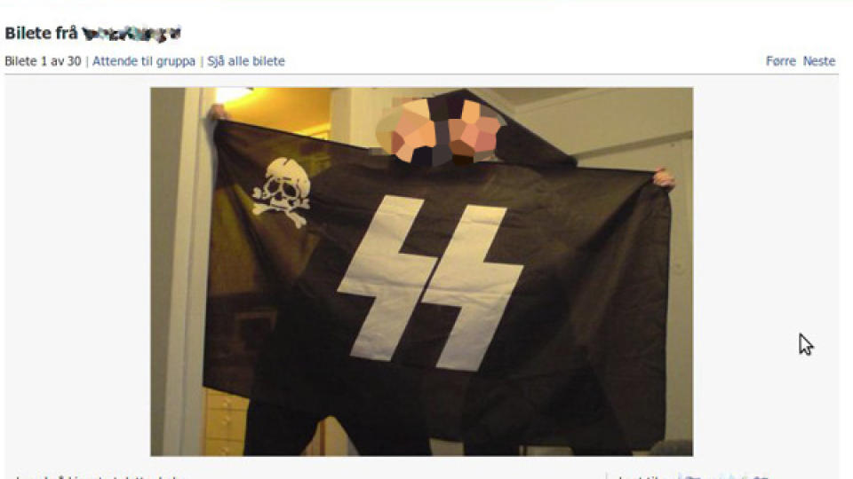 H�YREEKSTREME: Her er et av flere bilder SOS Rasisme har anskaffet Dagbladet fra nazistmilj�ets lukkede Facebook-gruppe. Alle foto: Faksimile fra Facebook