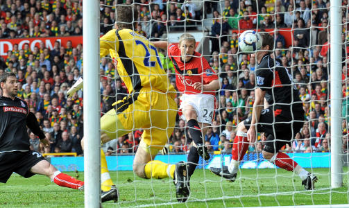 ENKEL SEIER: Darren Fletcher scoret ett av m�lene da United hadde full kontroll mot Stoke. Foto: ANDREW YATES/AFP