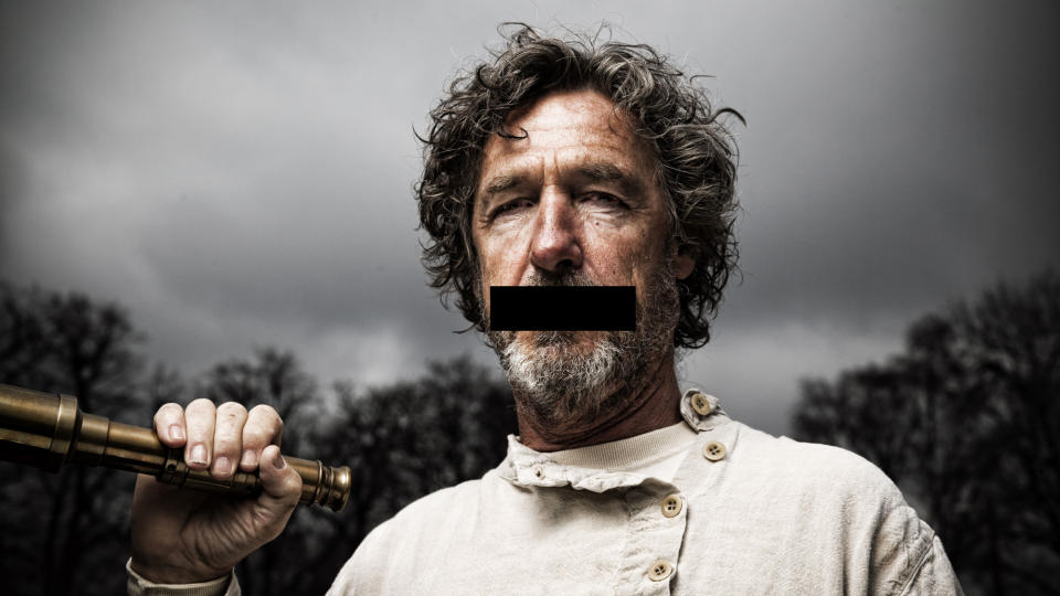 �GALILEO�: Bj�rn Skagestad som en kneblet Galileo. Stykket av Bertolt Brecht er en del av h�stsatsingen p� Nationaltheatret . Foto: Sigurd Fandango