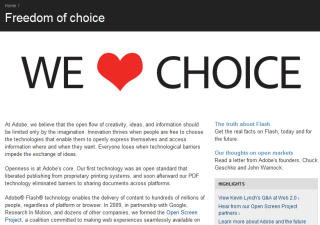 FOLKELIG: Adobes �We Love Choice�-kampanjen kan nesten minne om �I want my MTV�-kampanjen fra noen �r tilbake.