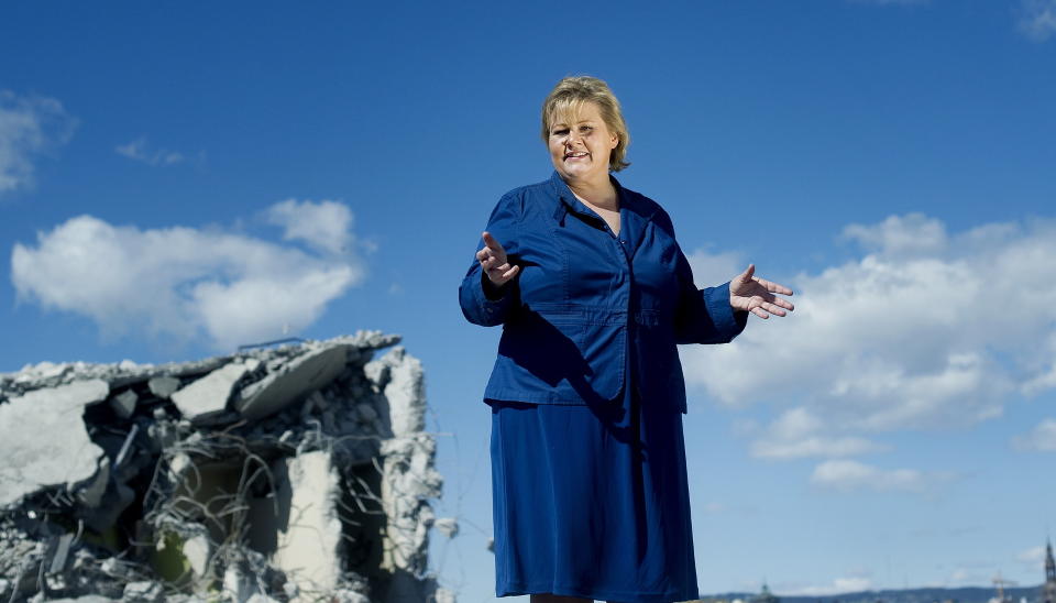 FORTSETTER � �KE:  Hadde meningsm�lingen for mai v�rt valgresultatet kunne Erna Solberg hatt regjeringsmakt sammen med Frp. Arkivfoto: Jon Terje Hellgren Hansen