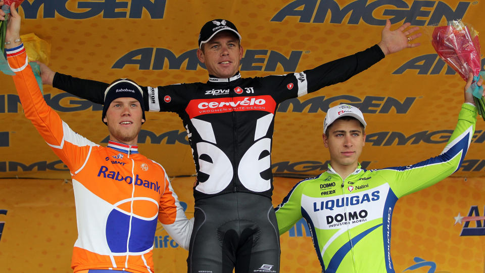 I TET: Cervelo-rytter Brett Lancaster overtok sammenlagtledelsen i Tour of California.Foto: SCANPIX/Doug Pensinger/Getty Images/AFP