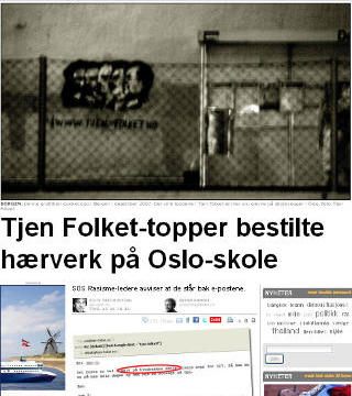 SENTRALE I SOS RASISME: Det Dagbladets kilder og kildemateriale peker ut som en rekke sentrale tillitsvalgte og ansatte i SOS Rasisme  bestilte i 2008 grafitti og h�rverk p� bygninger i Oslo og Bergen. Dette avvises av ledelsen i SOS Rasisme.