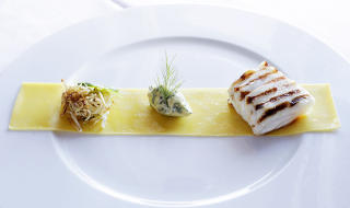 FISK: Bakt nakke av kysttorsk med Linsesm�r og fersk Pasta.
