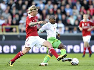 DET DANSKE H�P: Simon Kj�r er danskenes nye slugger. Foto: Henning Bagger / Scanpix