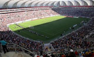 FREE STATE STADIUM: P� denne arenaen i Bloemfontein spilles an av �ttendedelsfinale. Foto: AP/Themba Hadebe