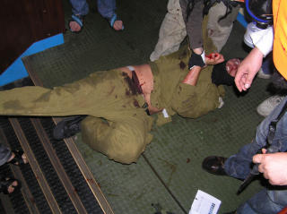 P�PEROPER SEG SELVFORSVAR: Israel hevder soldatene som bordet Gaza-skipet handlet i selvforsvar. Foto: AFP/HURRIYET