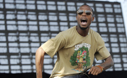 GLIMT I �YET: B.o.B. i aksjon p� Coachella-festivalen i april i �r. Foto: Chris Pizzello/AP/Scanpix