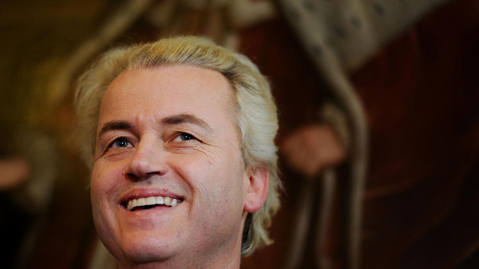 TAPER OPPSLUTNING: Den h�yrepopulistiske nederlandske politikeren Geert Wilders kommer ikke til � gj�re det s� godt som han h�pet i valget p� onsdag. Foto: BEN STANSALL