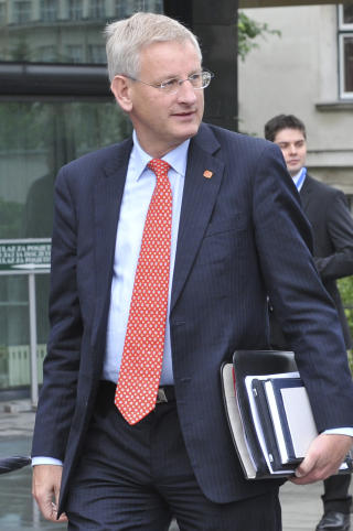 MOT BOIKOTT: Sveriges utenriksminister Carl Bildt. Foto: AP