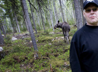 Sensasjon: Dagbladet er som alltid foran og kan melde om at svenske Victoria ikke bare venter barn, men er h�ygravid! Med tvillinger (kanskje). Elgvokter Lars Arkesj� til h�yre.