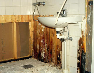 DYR AFF�RE: De alvorlige skadene p� dette badet krever reparasjonsarbeid i titusenkronersklassen. Foto: GJENSIDIGE
