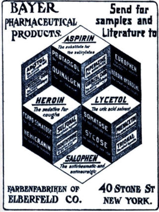 BEROLIGENDE MOT HOSTE: Heroinannonse fra 1904. Reklamen er ikke villedende. Heroin har god hostedempende effekt. Stoffet har ogs� smertestillende virkning og gir rusf�lelse med hevet stemningsleie, kritikkl�shet, konsentrasjonsvansker, sl�vhet og tr�tthet. Foto: WIKIMEDIA