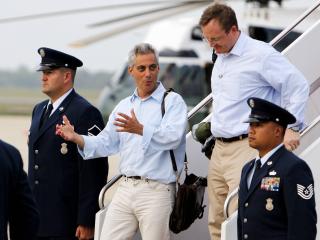BEKREFTER TILBAKETREKNINGSPLANEN: Det hvite hus-stabsjef Rahm Emanuel. Foto: AP Photo/Charles Dharapak/Scanpix
