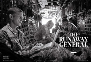 �DEN L�PSKE GENERALEN�: Rolling Stone-artikkelen kan leses her. Foto: AP Photo/Rolling Stone, US Navy/NATO/Navy Petty Officer 1st Class Mark O Donald/SCANPIX