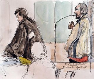 I VITNEBOKSEN: Cocaign fortalte under vitnem�let sitt at drapet p� Thierry Baudry (41) aldri ville skjedd hadde han f�tt den psykiatriske oppf�lgingen han ba om, men ikke fikk. Illustrasjon: AFP/SCANPIX