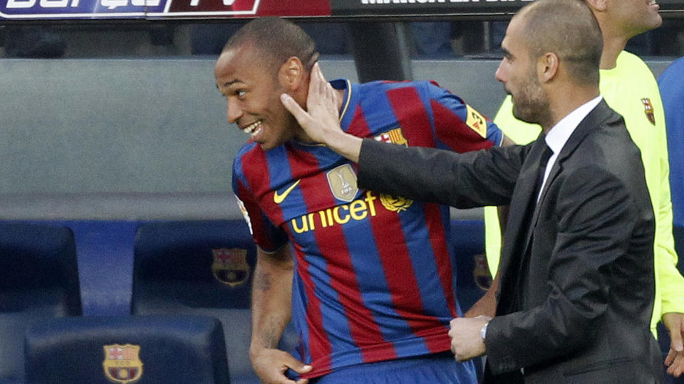 P� VEI VEKK: Henry fikk lite spilletid av Pep Guardiola i �r. N� er han p� vei vekk fra Barcelona. Foto: REUTERS/Gustau Nacarino