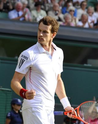 BRITENES H�P: Andy Murray tok seg videre til semifinale. N� m�ter han Rafael Nadal. Foto: EPA/NEIL MUNNS