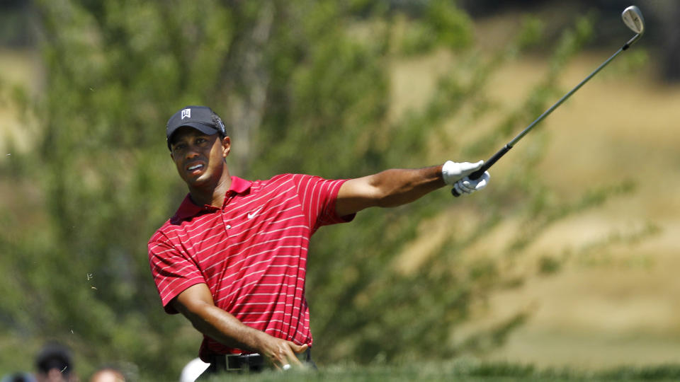 KOM ALDRI UNDER PAR: Tiger Woords leverte en slett PGA-turnering i Newton Square. Foto: Matt Slocum / AP.
