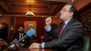 KREVER SVAR: Marokkos utenriksminister Taieb Fassi Fihri mener norske myndigheter kidnappet Khalid Skahs barn fra Marokko. Han mener de norske diplomatene involvert i saken b�r straffes, sa han p� en pressekonferanse i februar i �r. Foto: Jon Terje Hellgren Hansen / Dagbladet
