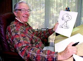 KN�TTENES PAPPA: Charles Schulz slet med angst og usikkerhet. Foto: AP Photo/Ben Margot.