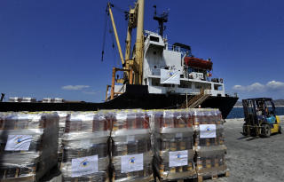 LOSSER: Men varene kom aldri fram til Gaza. Foto: AFP/Scanpix
