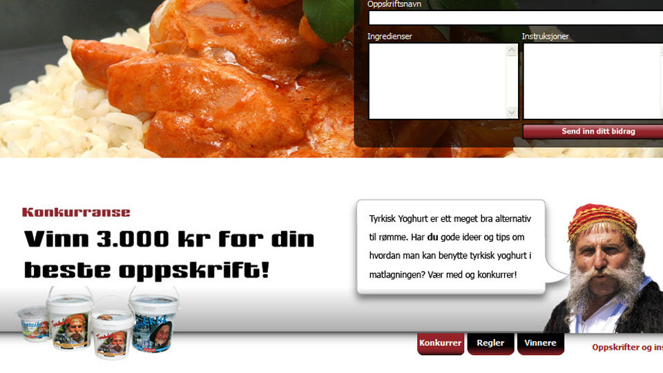 BRUKT I REKLAME: Ogs� i Norge blir greske Minas Karatzoglis (77) brukt i reklame for tyrkisk yoghurt fra det svenske meieriet Lindahls. Faksimile: Lindahls.no