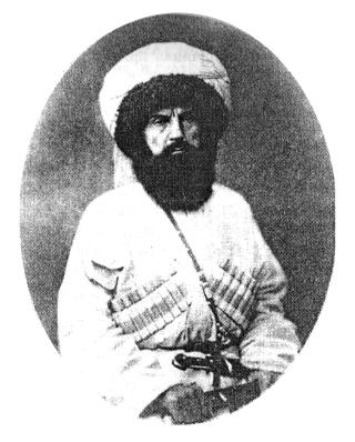 H�RF�REREN: Imam Shamil, den store lederen for de muslimske stammene i Kaukasus, m�tte gi tapt for den russiske h�ren i 1859, etter � ha ydmyket dem i 20 �r. Fem �r etterp� var det over. Foto: WIKIMEDIA
