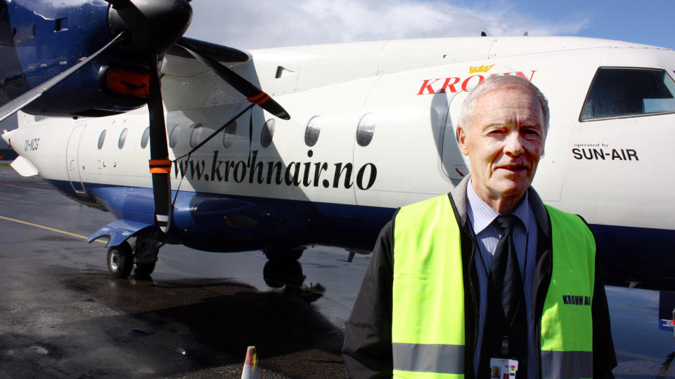 TOK OVER FOR SAS: . Krohn Air betjener ruten mellom Molde og Trondheim to ganger daglig.  Her er selskapet grunnlegger Claus Krohn.
Foto: Kjell Herskedal / Scanpix
