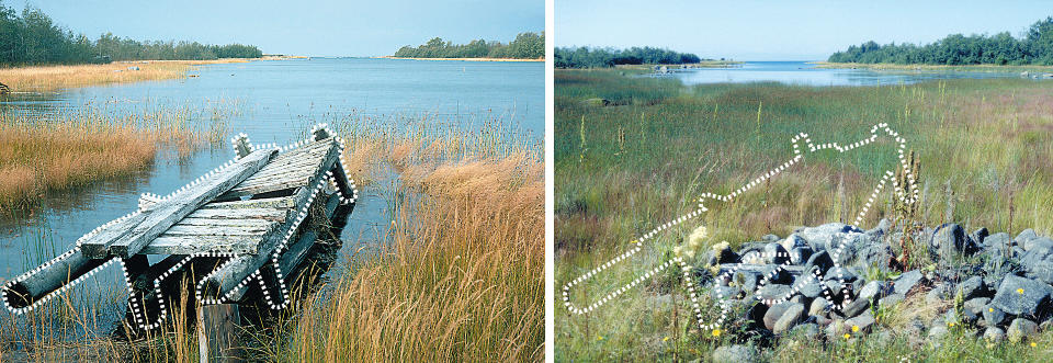 SJ�EN SOM FORSVANT: Den gamle kaia p� Mickels�rarna er av �penbare grunner ikke lenger i bruk. N� er det blitt t�rt her. Foto: Tuukka Pahtamaa