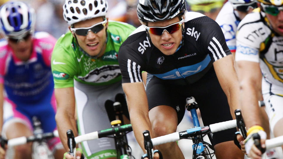 SYKLER I SENTRUM:Edvald Boasson Hagen (t.h) er blant rytterne Thor Hushovd har med seg til Oslo Grand Prix. Foto: Heiko Junge / Scanpix