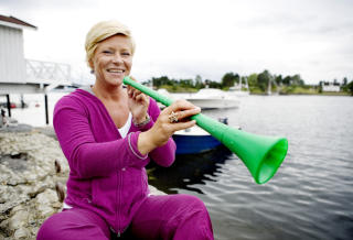 HUM�R: Siv Jensen mener humor spiller en viktig rolle i politikken. Foto: Elisabeth Sperre Alnes