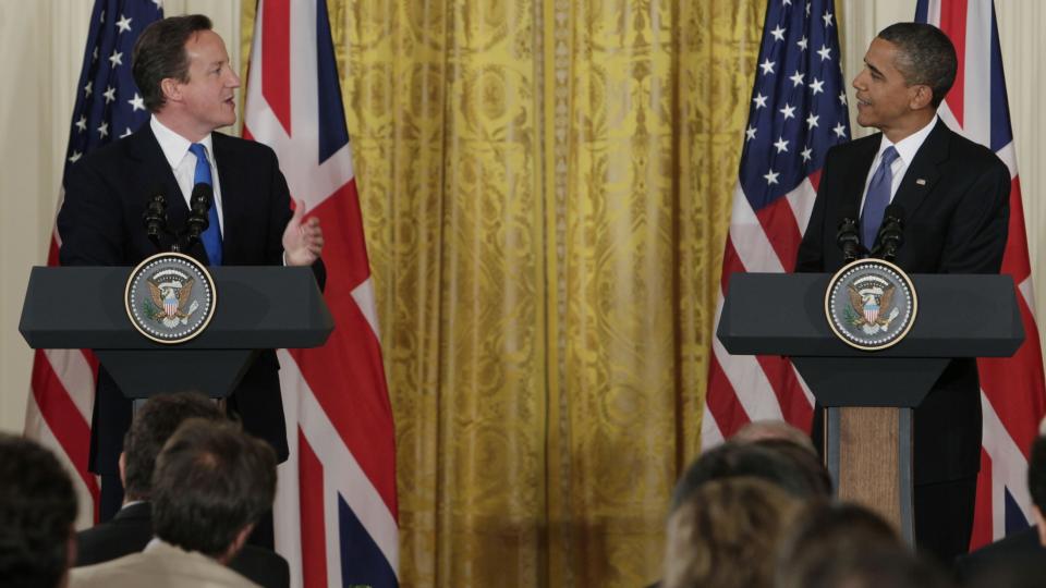  USA-M�TET:  Den britiske statsministeren David Cameron er i USA for � m�te president Barack Obama. Foto: Carolyn Kaster/ AP Photo