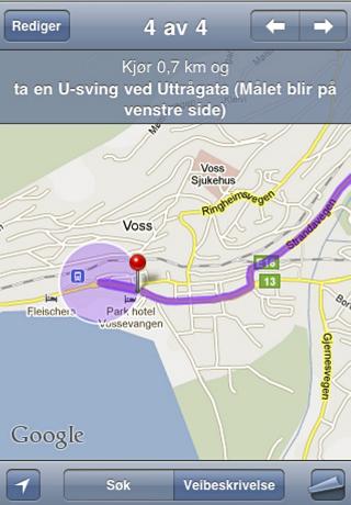 DATATRAFIKKEN KOSTER: Google map - som blant annet ligger p� iPhone - bruker internettet n�r du navigerer. Det kan bli r�dyrt!
