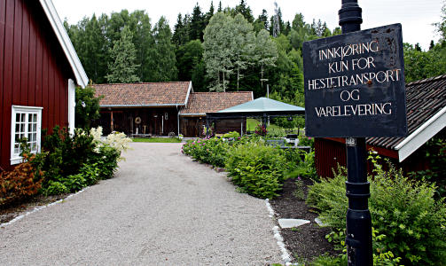 HEST: Kommer du med hest kan du ta den med deg helt til uteserveringen på tunet.
