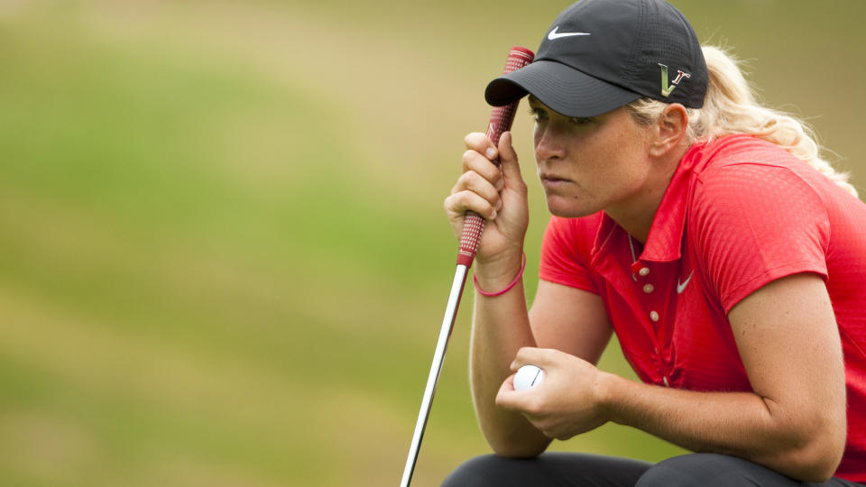 DELT TIENDEPLASS: Suzann Pettersen fortsetter � levere jevne runder i Evian Masters. Tuttas spill holder fortsatt til delt tiendeplass. Foto: Valentin Flauraud / EPA.