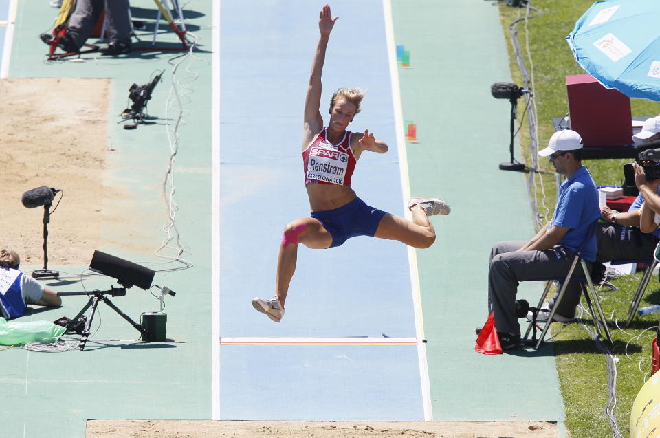 NORSK REKORD: Margrethe Renstr�m forbedret sin egen norske rekord med �tte centimeter da hun kvalifiserte seg til EM-finalen i lengde.Foto: SCANPIX