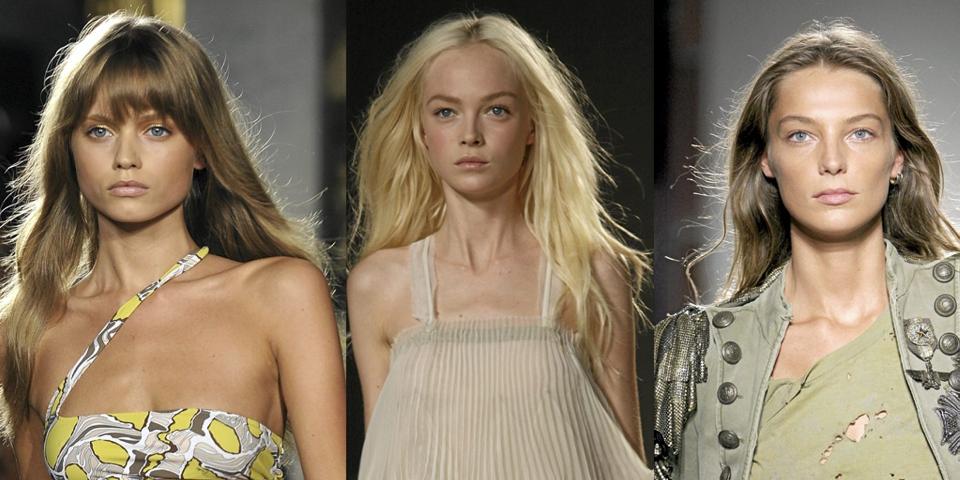 SOMMERSMINKE: P� v�r- og sommervisningen til Pucci, Chlo� og Balmain hadde modellene minimalt med sminke. Foto: Stella