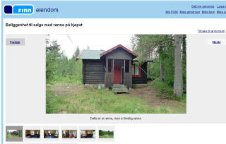 R�NNE FOR SALG: Lars Monsen har ogs� lagt ut hytta si i Trysil for salg. Foto: FAKSIMILE FINN.NO