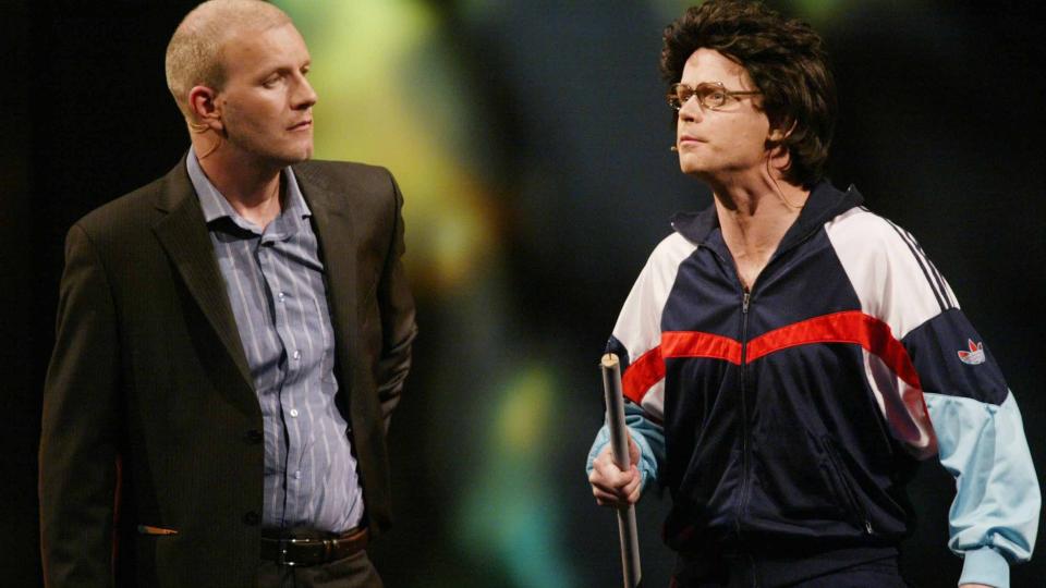MORSOMME?  Er B�rd Tufte Johansen og Harald Eias programkonsepter det morsomste man kan se p� tv? Foto: Scanpix