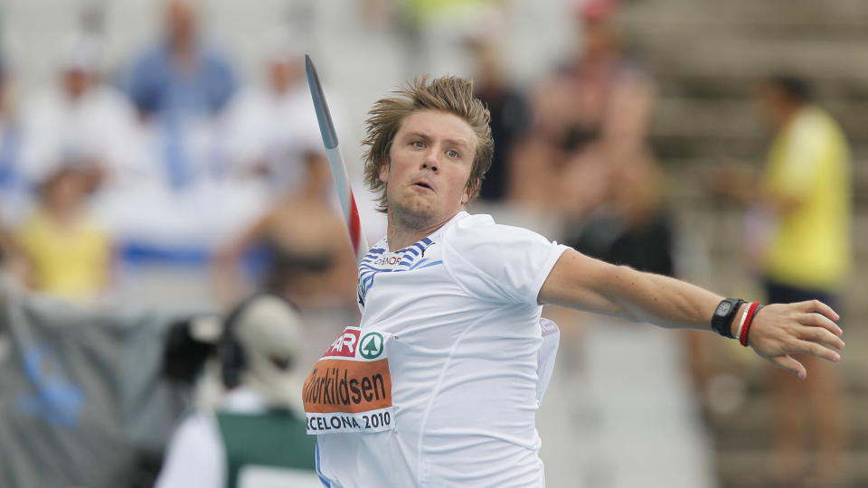 I TR�BBEL: Andreas Thorkildsen kom til EM i Barcelona som storfavoritt i spydkast, men st�r etter sine kvalifiseringskast i fare for � bli sl�tt ut dagen f�r medaljene deles ut.Foto: SCANPIX