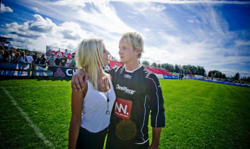 ALDRI V�RT P� EN FOTBALLBANE: Petter Pilgaard hevder han aldri har v�rt p� en fotballbane. Han debuterte med bravur.  Foto: Thomas Rasmus Skaug