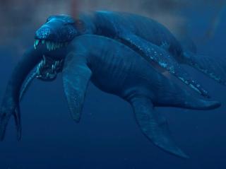 GLUPSK: Svalbard-monsteret �Predator X� ble funnet av J�rn Hurum under en tidligere ekspedisjon i samme omr�de. Den hadde tenner som slangeagurker, og var den definitive kongen av n�ringskjeden p� fiske�glenes tid. Illustrasjon: Atlantic Productions