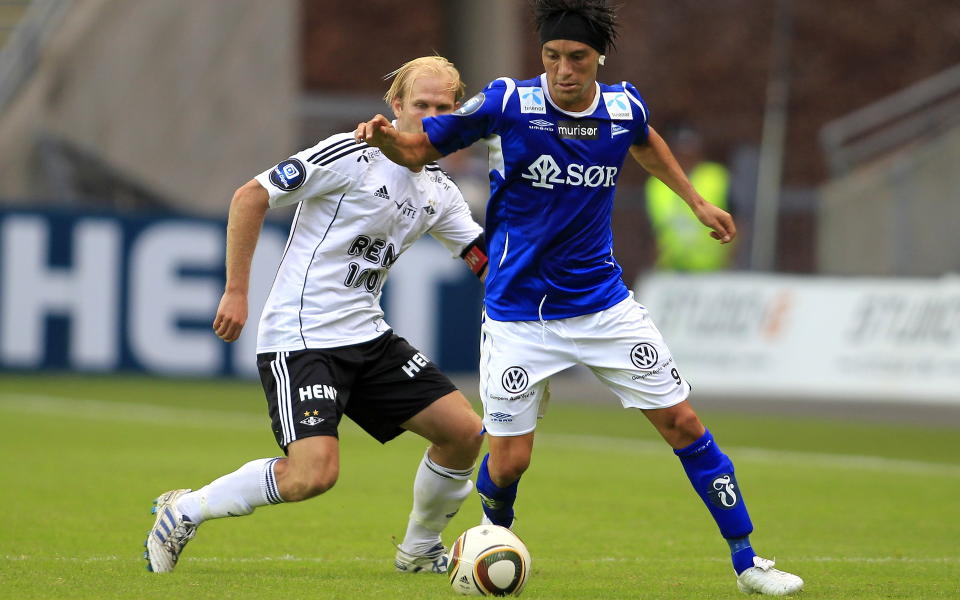 ETTERTRAKTET: Christian Bola�os er et hett navn p� overgangsmarkedet. Her er han i aksjon mot Rosenborg, en av klubbene han er aktuell for. Foto: Scanpix / Gorm Kallestad.