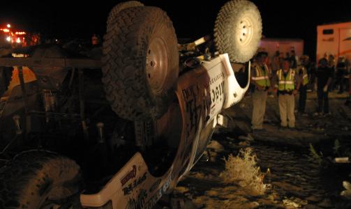 KJØRTE UT: Utfallet ble dramatisk da denne terrengbilen kjørte inn i folkemengden under et billøp sør i California. Foto: AP Photo/Kris Reilly-Victor Valley Daily Press/Scanpix KJØRTE UT: Utfallet ble dramatisk da denne terrengbilen kjørte inn i folkemengden under et billøp sør i California. Foto: AP Photo/Kris Reilly-Victor Valley Daily Press/Scanpix